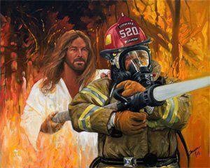Jesus w fireman